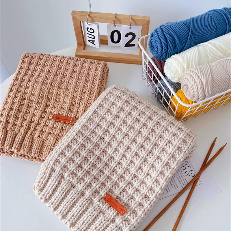 Lover milk cotton wool handmade diy thick wool ball self-woven scarf gift for male and girlfriend woven material package