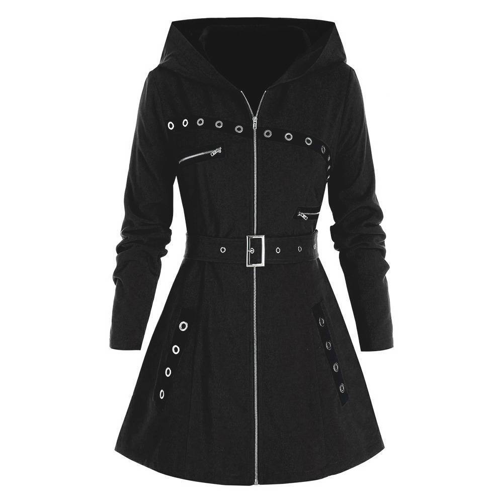 Picture of Elasticized Belt Design Original Coat Autumn and Winter Elegant European and American Fashion All-match Hooded Cross-border Explosion Long Sleeve Women's Style
