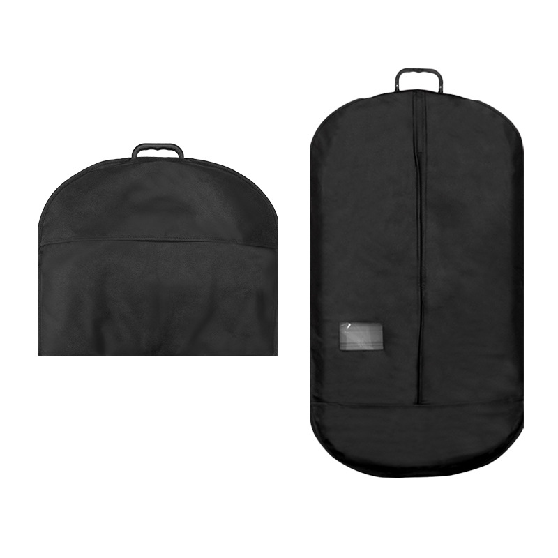 Picture of Black Custom Suit Cover Non-Woven Transparent Suit Bag Zipper Dust Bag Suit Handbag Storage Clothing Bag