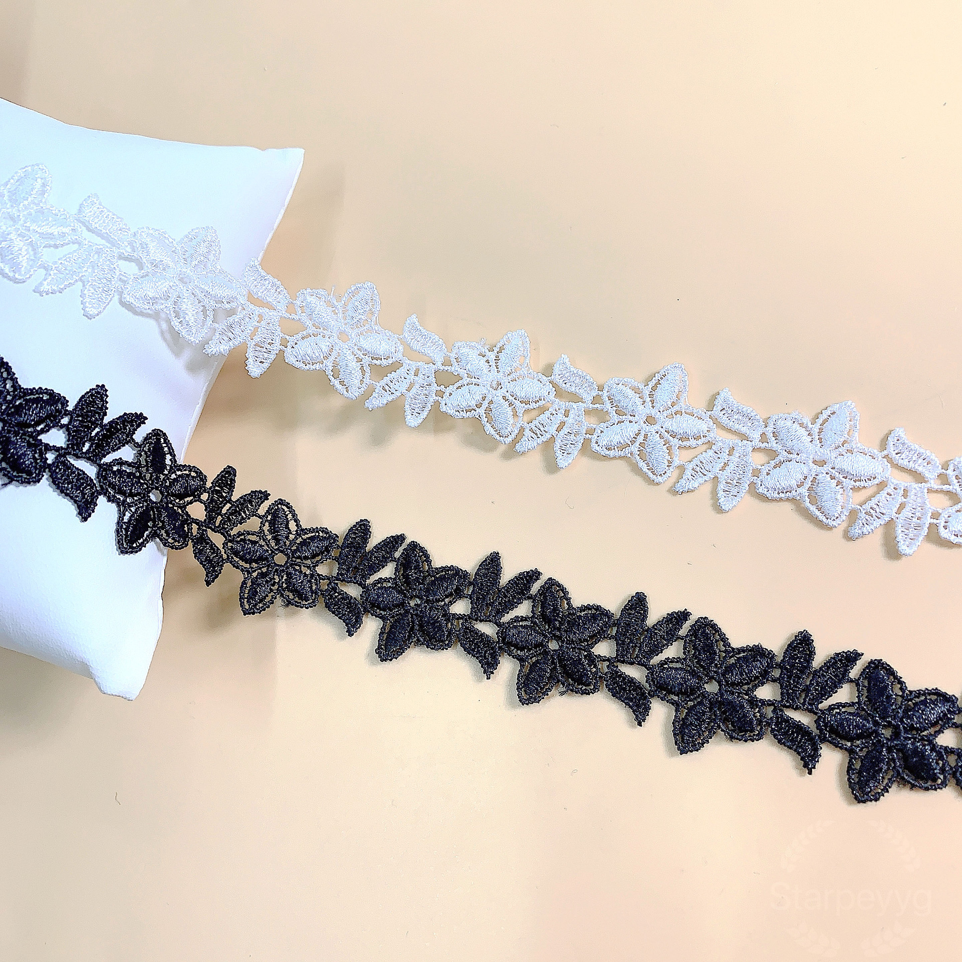Good things explosions polyester hollow polyester water soluble lace clothing accessories material DIY shoulder strap plum blossom bar code lace