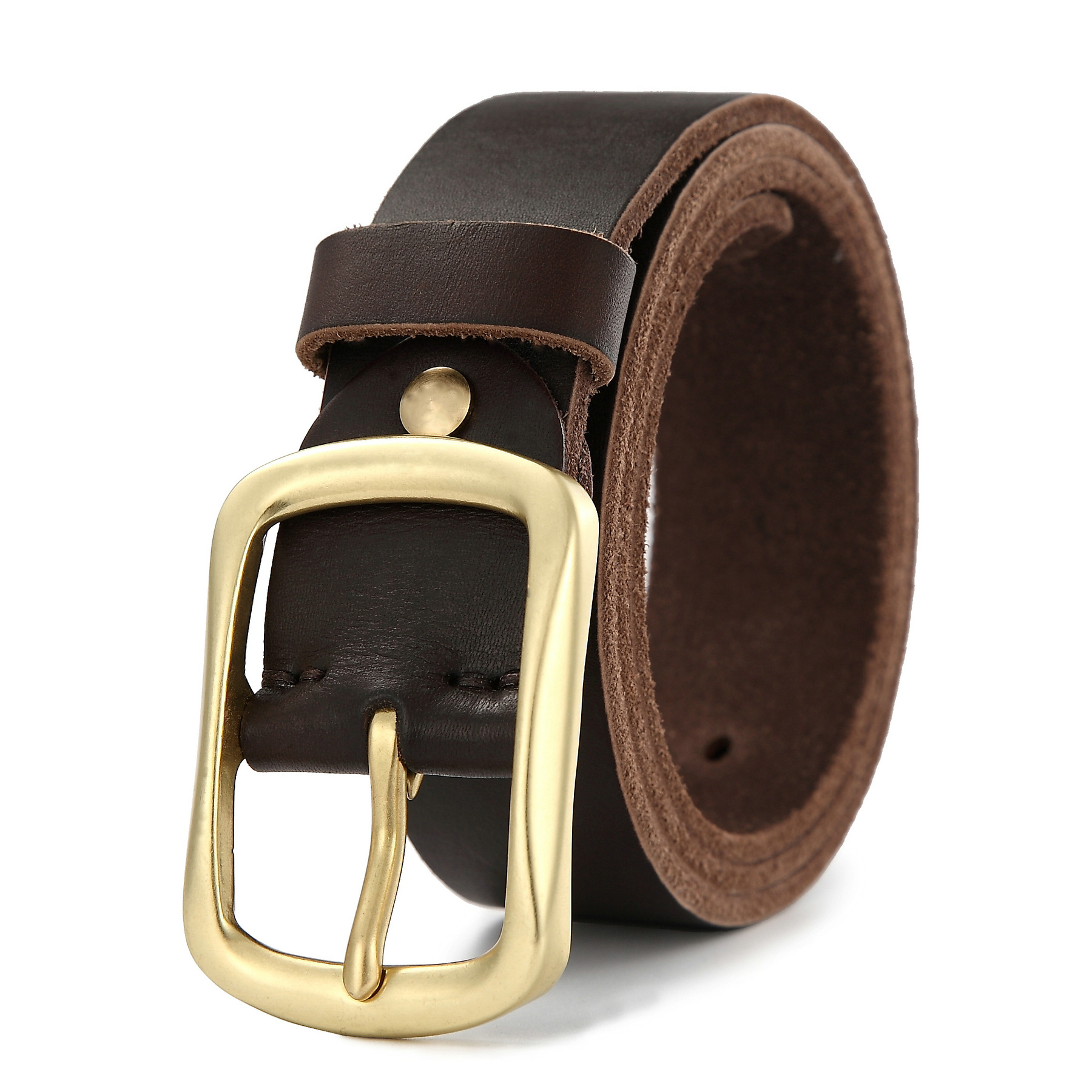 Washed Leather Belt Men's Genuine Leather Full Top Layer Cowhide Pure Cowhide Belt Casual Belt Men's Korean Style Fashionable Pin Buckle