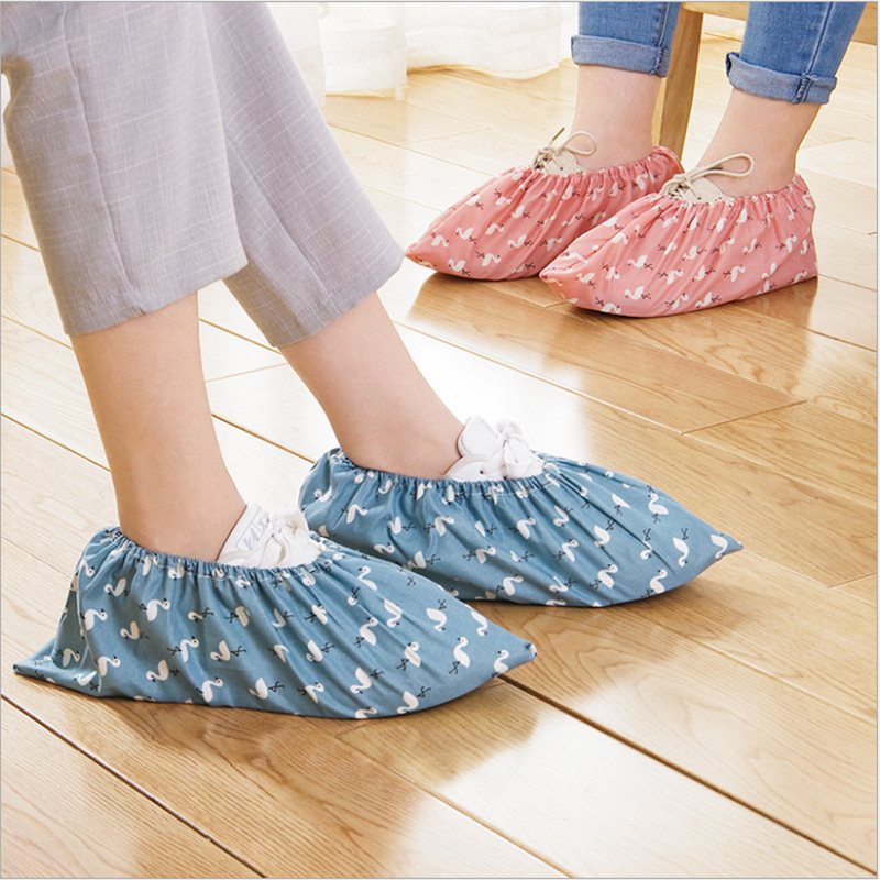 Picture of Home Washable and Tight Adult Dust-proof Cloth Shoe Cover Indoor Home Student Computer Room Internet Cafe Wear Fabric Foot Cover
