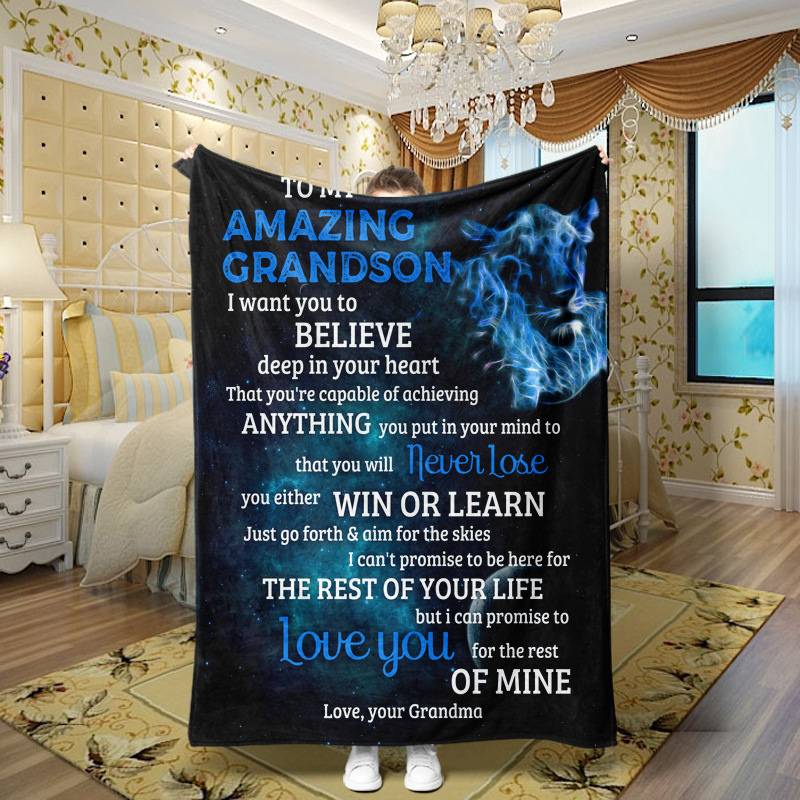 Picture of Family love teachers and students girlfriends love message flannel blanket summer air conditioning blanket autumn and winter nap printing blanket
