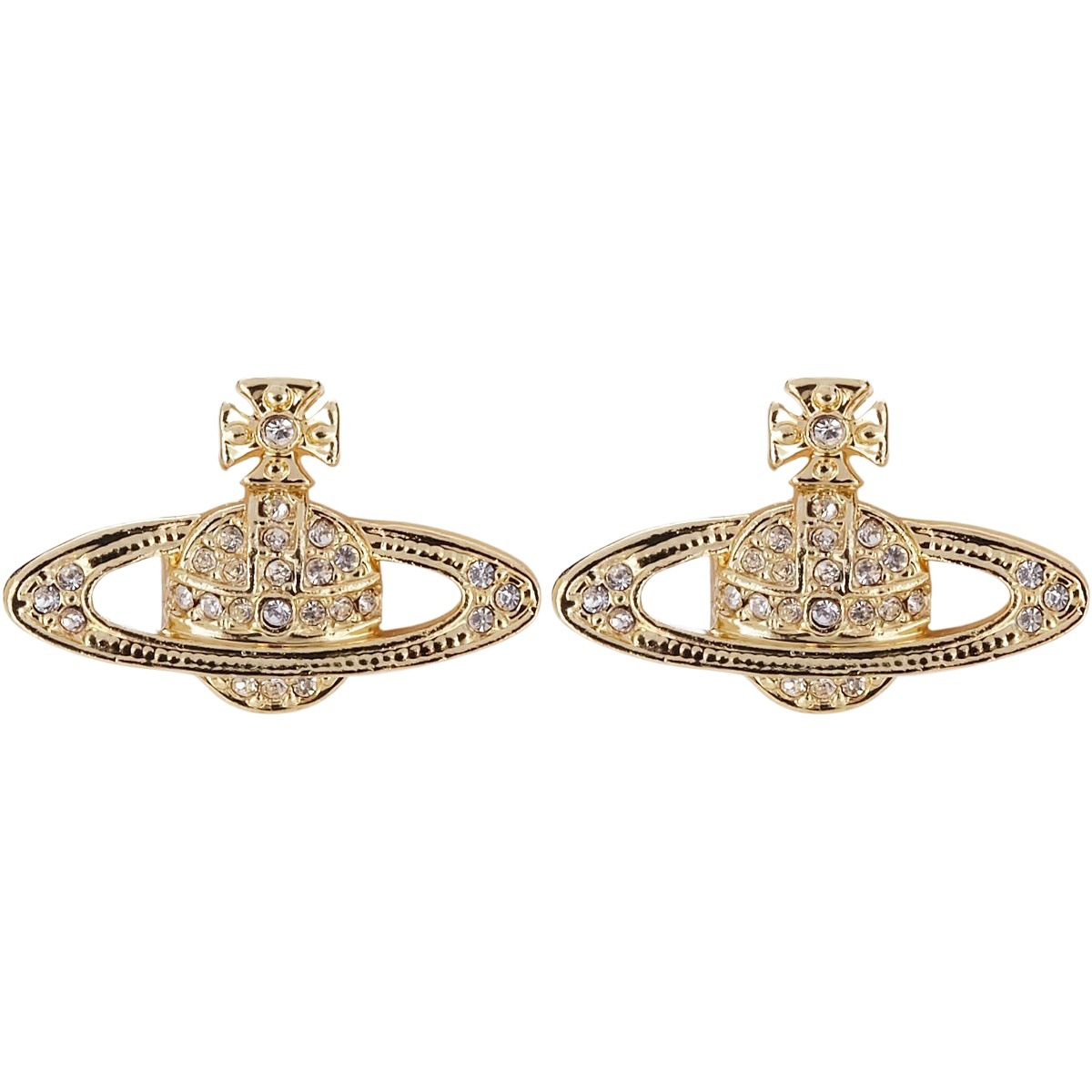 wish Cross-border Simple Fashion Cosmic Earrings Inlaid Zircon Western Queen Mother Fashion Saturn Earrings Spot