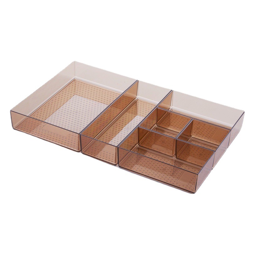 A2804 Drawer Storage Box Kitchen Divider Box Japanese Transparent Plastic Classification Tableware Cabinet Cosmetic Cabinet Finishing
