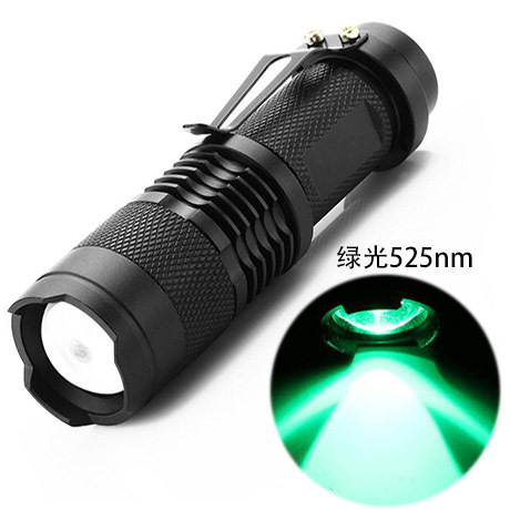Picture of Mini flashlight red white green blue light three telescopic zoom UV violet light banknote cat moss fluorescence detection