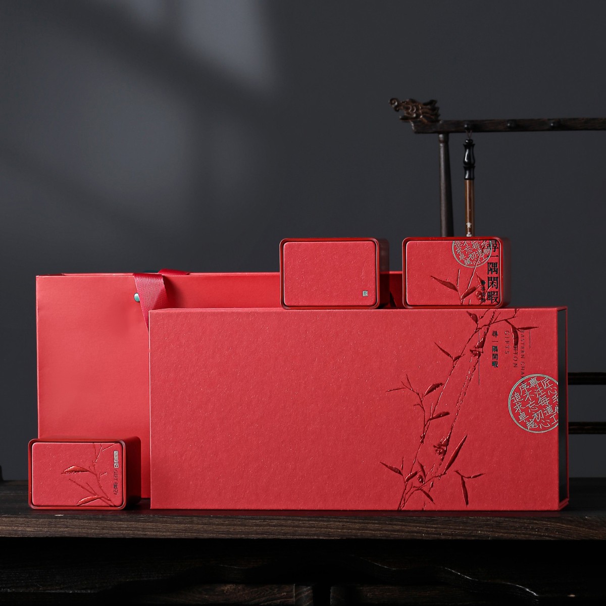 New Antique Tea Gift Box Packaging Empty Box Empty Can Tea Cake Small Can Cowhide Cement Gray Red National Style