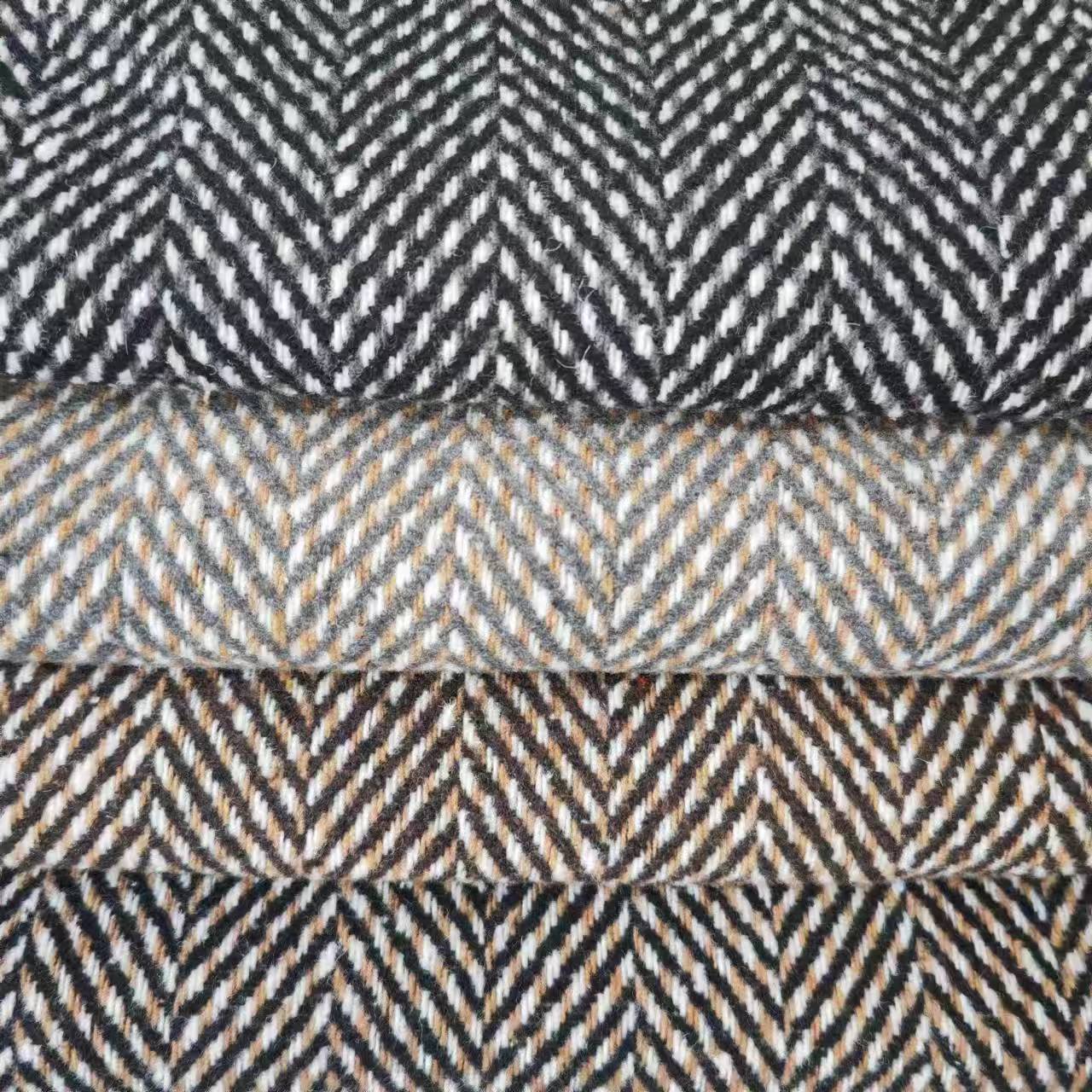 Picture of Shaoxing factory in stock autumn and winter herringstone overcoat suit fashion shoes and hats luggage herringstone woolen fabric