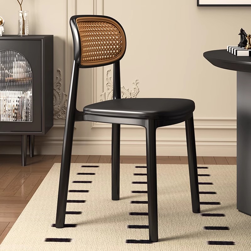 2025 New Dining Chair Backrest Plastic Rattan Chair Home Lounge Chair Spare Stool Can Stack Bench Commercial
