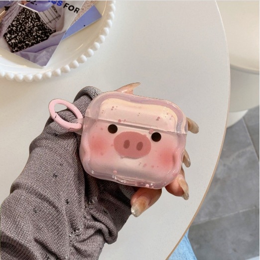 Splash Ink Blush Pig Suitable for AirPods Pro2 Apple Bluetooth Wireless Headphone Cover Soft 1/2/3 Generation Cute and Soft