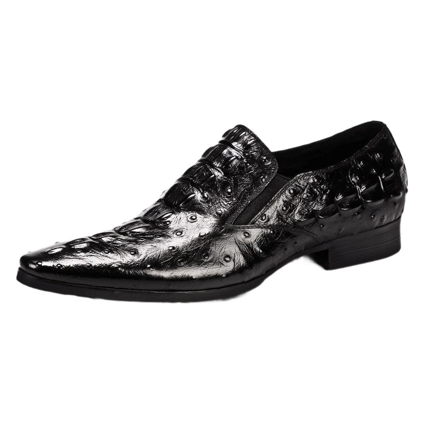 Picture of Business large size cowhide casual toe crocodile embossed men's leather shoes British genuine leather cowhide pointed toe cross-border foreign trade