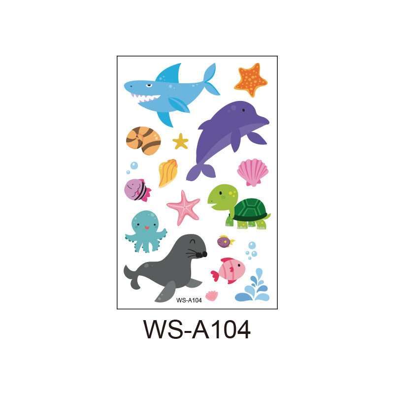 Picture of Spot Wholesale Children's Cartoon Original Tattoo Stickers Marine Animal Summer Tattoo Stickers Dolphin Shark Little Whale