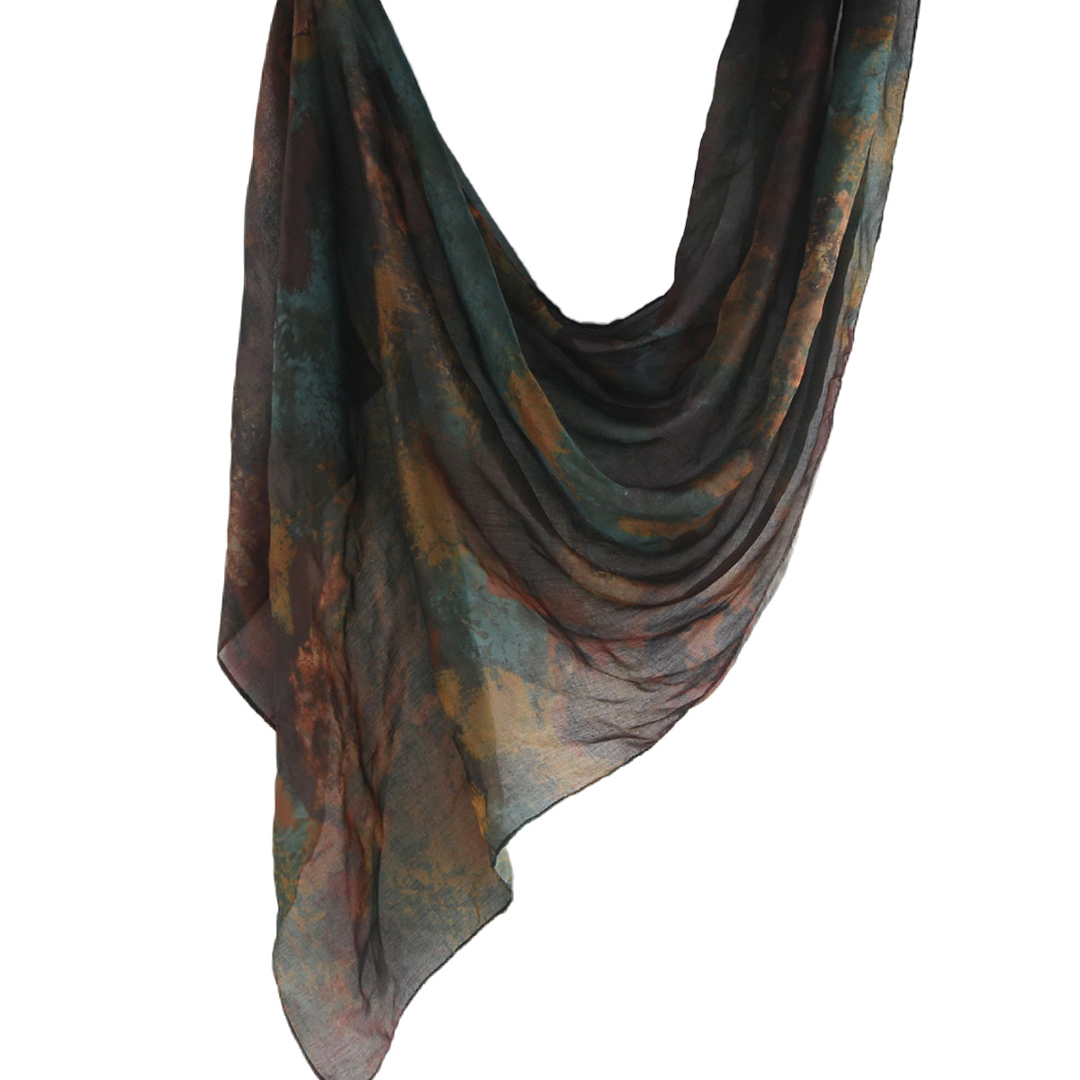 Picture of Best-Selling Watercolor Tie-Dye Cotton Scarf Arabian Satin Polyester Long Scarf Turkish Middle Eastern Scarf
