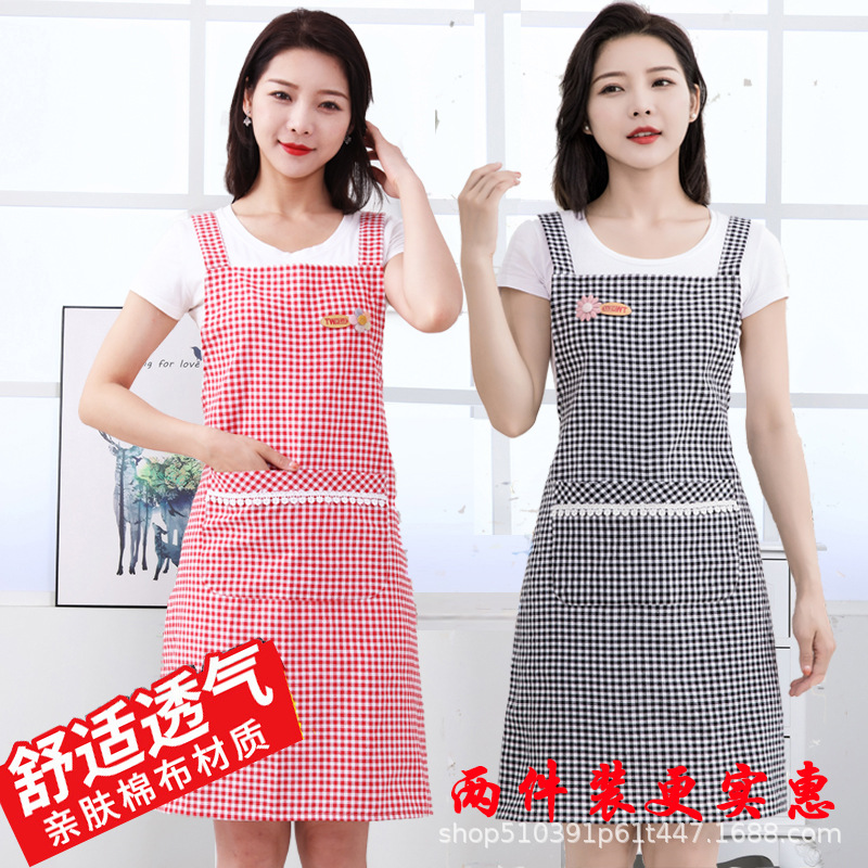 Apron Cotton Cloth Fashion Breathable Internet Popular Waist Work Clothes for Men and Women Kitchen Household Oil-proof Overalls Women's Outer Wear
