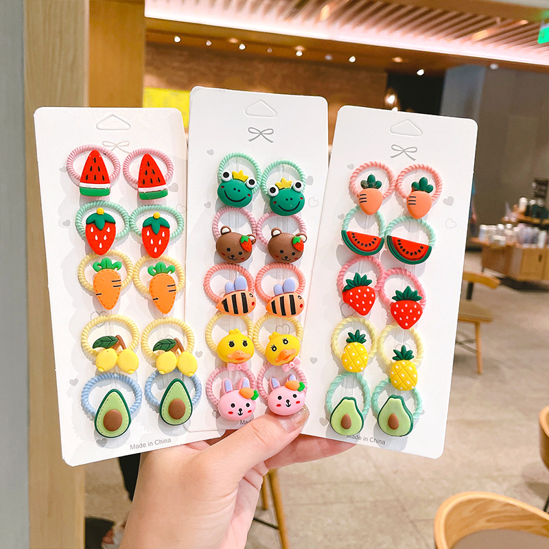 Children's small size rubber band ten-piece set does not hurt the baby baby's hair tie small chirp thumb hair ring girl's hair rope hair accessories