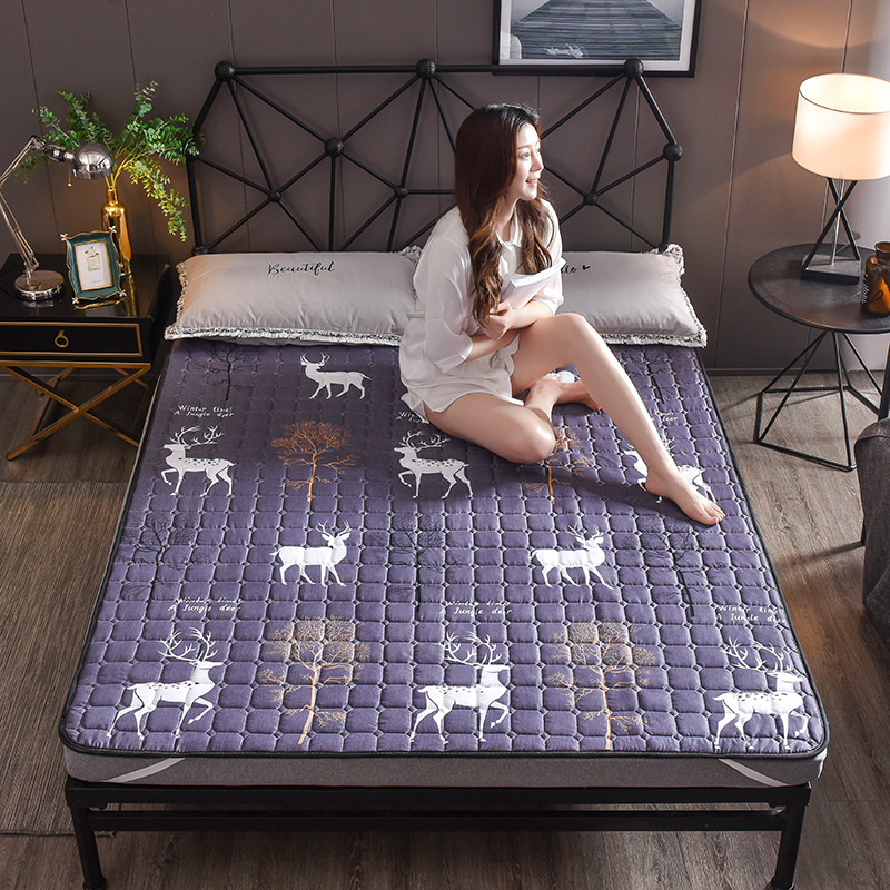 Picture of Four Seasons Mattress Cushion Household Protective Pad Thin Student Dormitory Single Bed Mattress Cushion Folding Bedroom Double