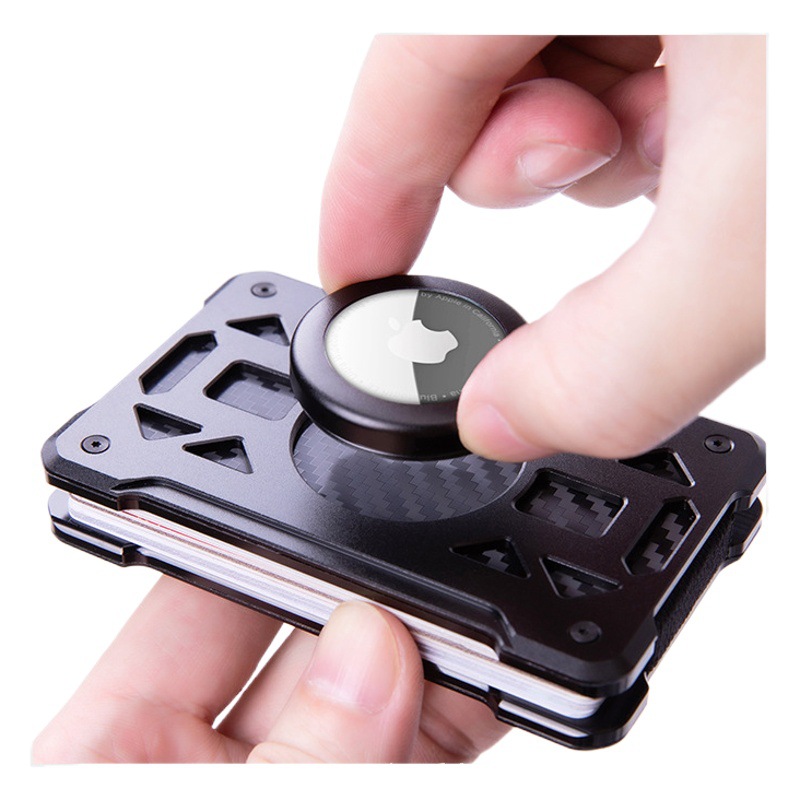 Cross-border aluminum alloy card box RFID anti-magnetic anti-theft brush metal card box automatic elastic card credit card box AK-4A/B