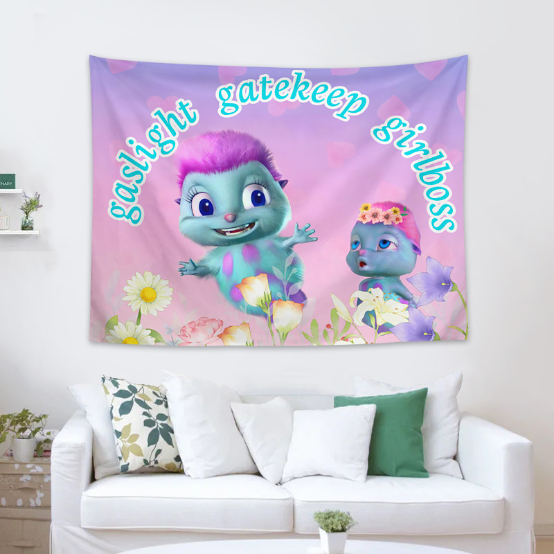 Picture of Personality funny Bibble tapestry cartoon animation bedroom decoration background wall hanging cloth foreign trade hot tapestry tapestry