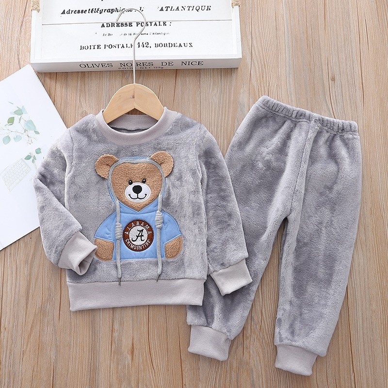 Picture of Baby Winter Pajamas Set 2025 New Baby Kidsren's Clothing Boys and Girls Autumn and Winter Flannel Home Clothes Trendy