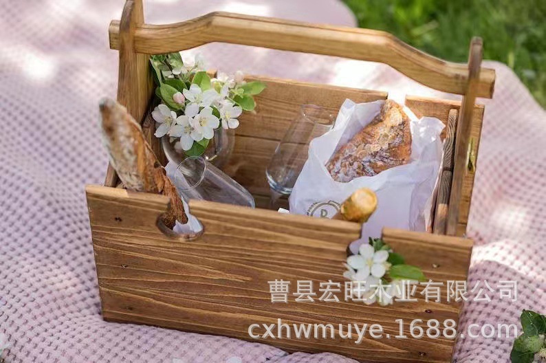 Picture of Cross-border new popular wooden folding table wooden portable blue outdoor multi-functional wine multi-purpose folding table