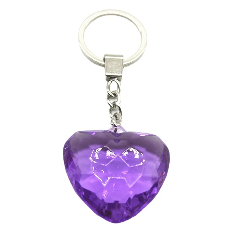 Transparent Acrylic Heart Love Keychain Couple Red Heart Key Ring Crafts Heart-shaped Key Ring Factory