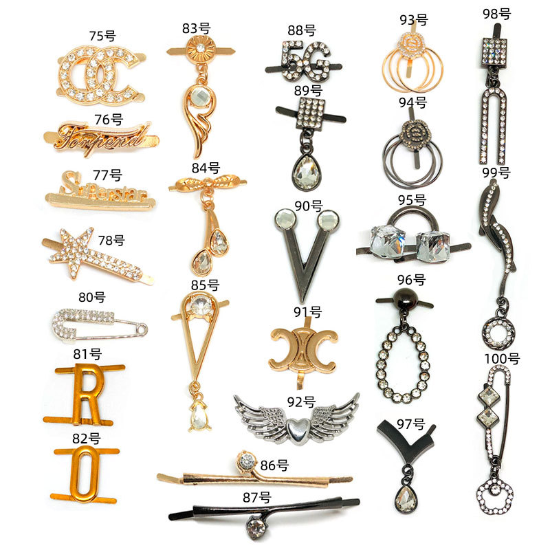 Boots Side Metal Decorative Pendant Tassel Women's Shoes Upper Pearl Rhinestone Claw Buckle Rivet Clip Buckle Accessories Shoe Buckle
