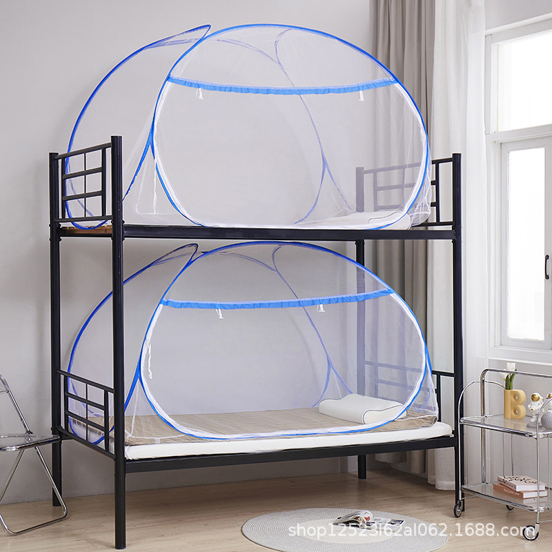 Picture of Mosquito Net Student Dormitory Upper and Lower Bushes 90cm Bottom Installation-Free Mongolian Yurt Single Mother Bed Home 1.5 m 1.2