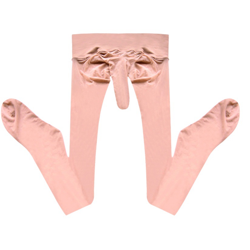 Little Red Girl Silky Socks 0.01 Deep Crotch Sexy Stockings Men's Ultra-Thin Jj Set Black Sexy Transparent Pantyhose """"Huaki"""""