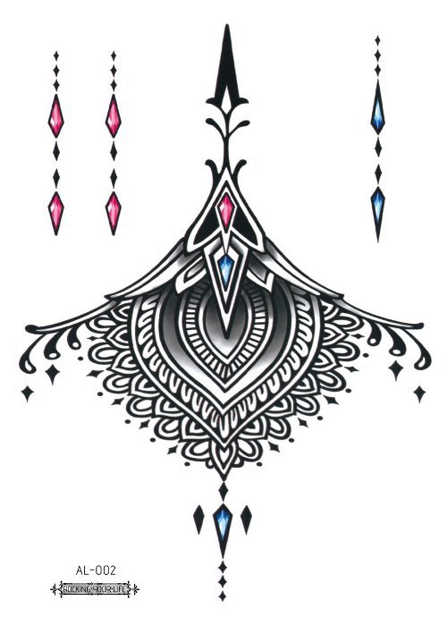 Picture of Cross-border New Waterproof Chest Tattoo Sticker Original Big Figure Sexy Flower Arm Tattoo Sticker Disposable Tattoo Sticker