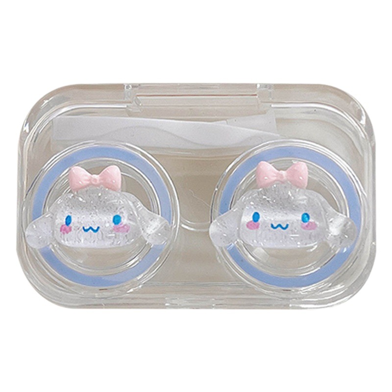 Han Feng Simple Transparent Puppy Beautiful Puppy Box Small Cute Cartoon Fine Flash Three-dimensional Decorative Contact Lens Companion Box