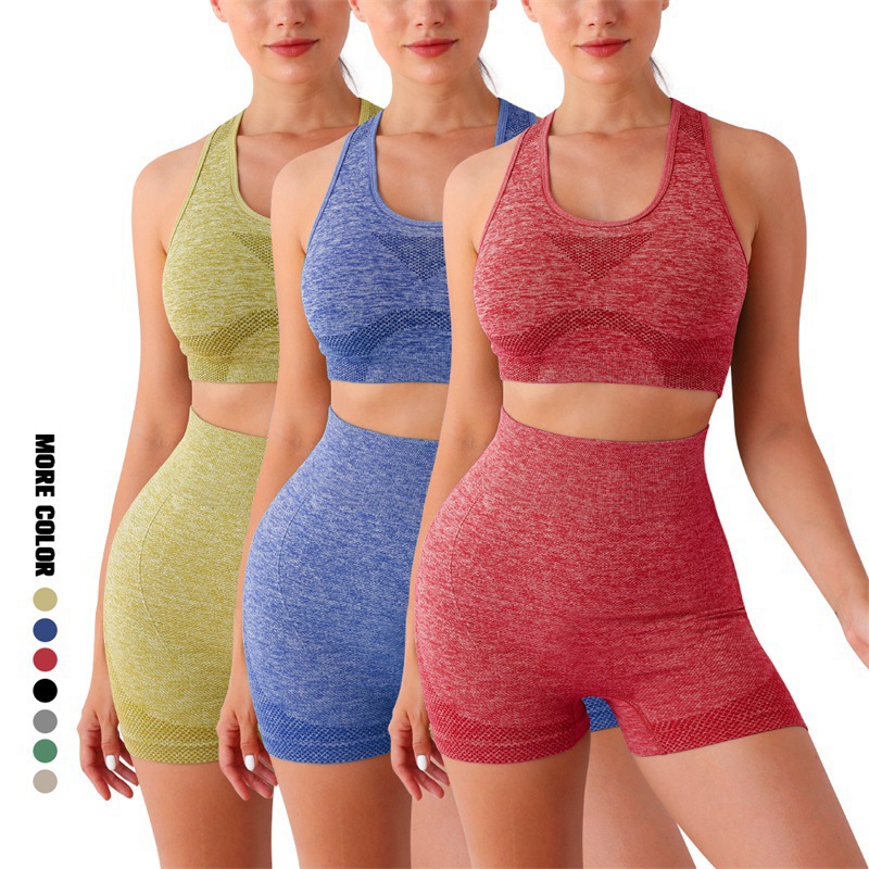 P36 Suit Export Fitness Large Size Sports Vest Suit High Waist Hip Lifting Body Peach Hip Sports Yoga Short