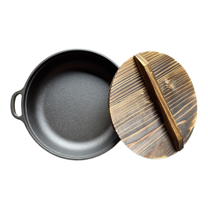 Picture of Cast Iron Frying Pan Non-Stick Uncoated Pancake Pan Thickened Handmade Cast Iron Pan Suitable for Induction Cookers