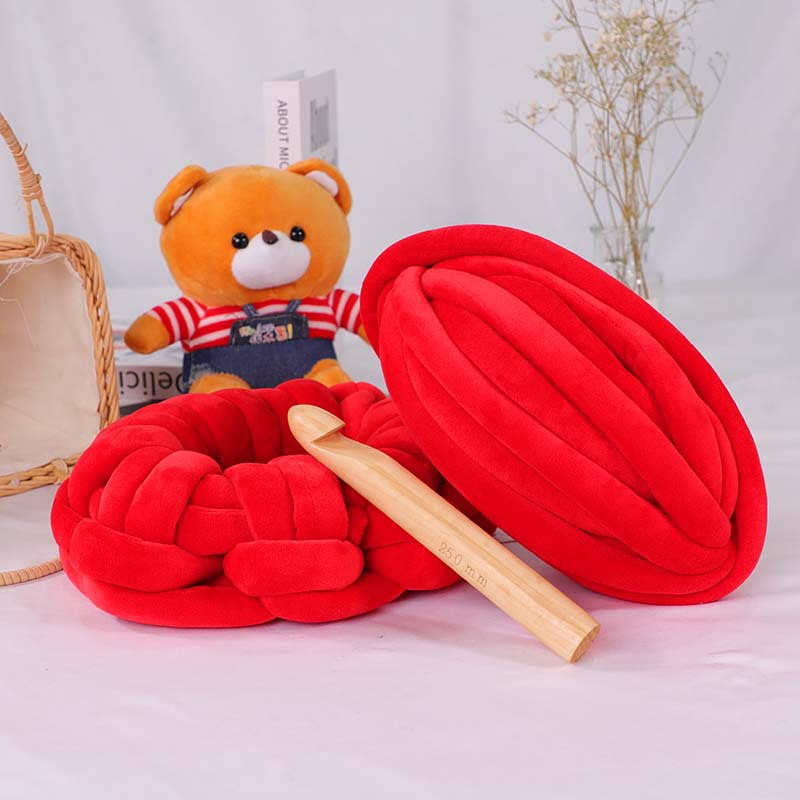 Picture of Filling heart cotton warm velvet cotton wool thick ice island wool diy hand-knitted hook blanket carpet blanket kennel cat nest cushion