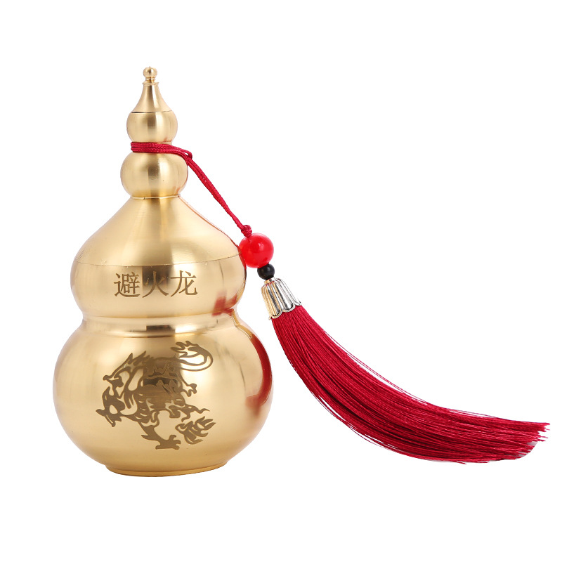 Picture of Brass Fire-Resistant Dragon Vase, Copper Gourd Metal Ornament, Feng Shui Antique Copper Ornament, Copperware Wholesale, Copper Crafts