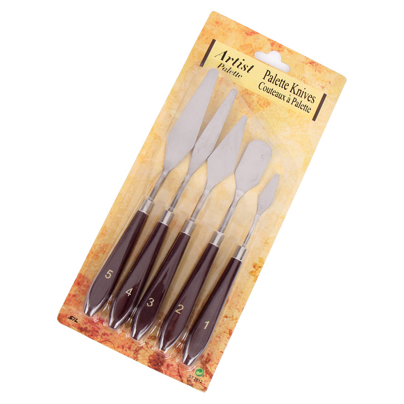 Picture of Art tool scraper five pieces of suit stainless steel painting knife oil paint palette knife acrylic gouache painting scraper