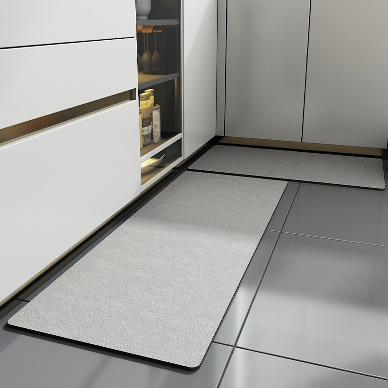 Picture of Diatomite Cushion Bathroom Mat Toilet Quick-drying Household Water-absorbing Mat Toilet Non-slip Foot Mat Carpet Door Mat
