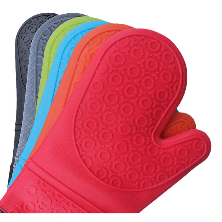 Picture of Nine Like Thickened Circle Long Cotton Silicone Cloth Gloves Microwave Oven Silicone Gloves Heat Insulation Gloves Oven Household
