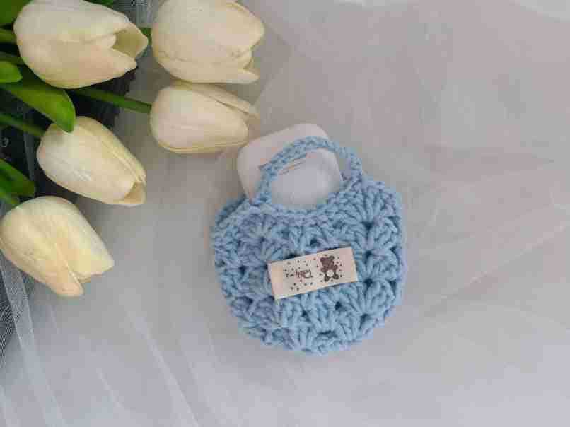 Picture of Hand-Knitted Mini Headphone Bag Dopamine Macaron Colorful Hollow Universal Wool Crochet Coin Purse