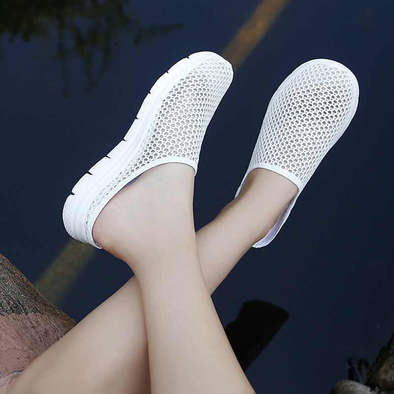 2024 New Spring and Autumn Lightweight Breathable Fashionable Casual Comfortable Couple's Slip-on Sports Half Slippers Women's Sandals