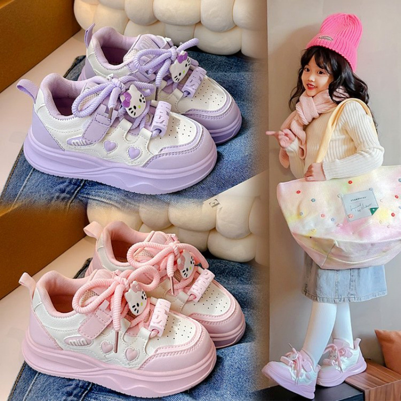 Girls' sneaker 2024 Autumn and Winter New Little Girl Fashion Princess Style Warm Sneakers Children's Two Cotton Shoes
