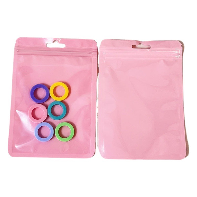 Self-sealing bag Macaron color packaging bag holographic bag thickened color jewelry Yin and Yang bone bag card sleeve goo plate sealed bag