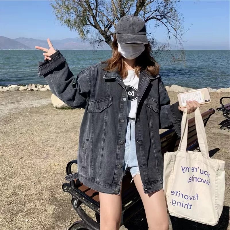 Picture of 2024 Spring and Autumn New Denim Coat Women's Korean Style Loose Design Sense BF Style All-match Mid-length Jacket Top