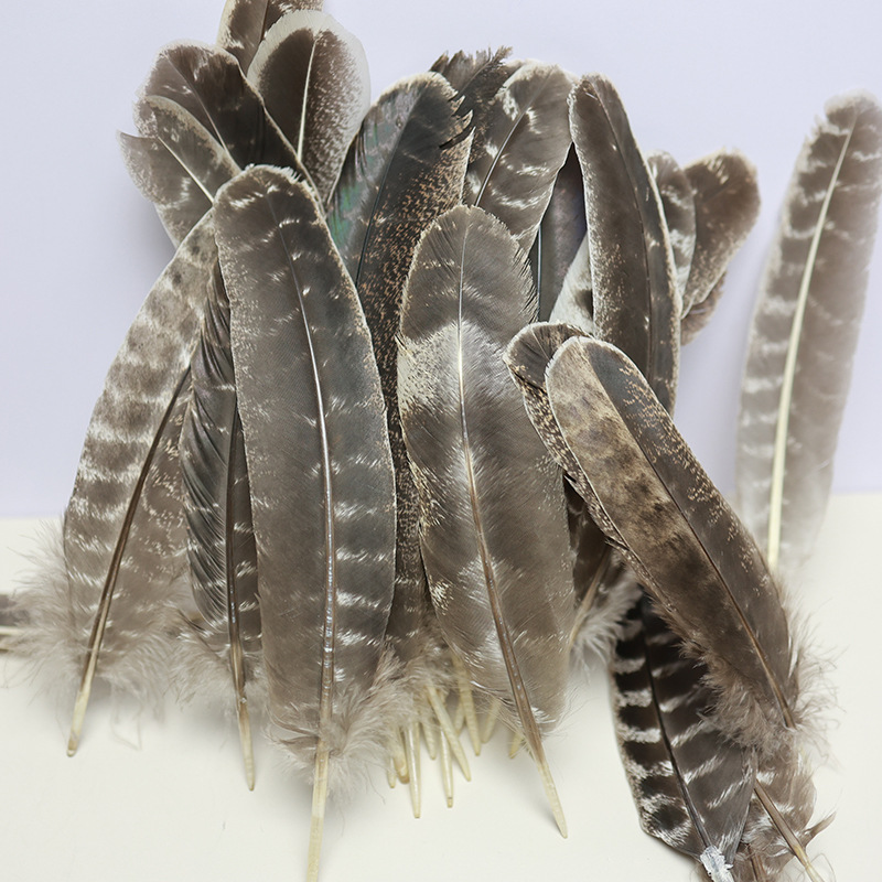 Wholesale natural striped flower chicken nest feather feather feather DIY craft jewelry decoration handmade accessories material turkey feather