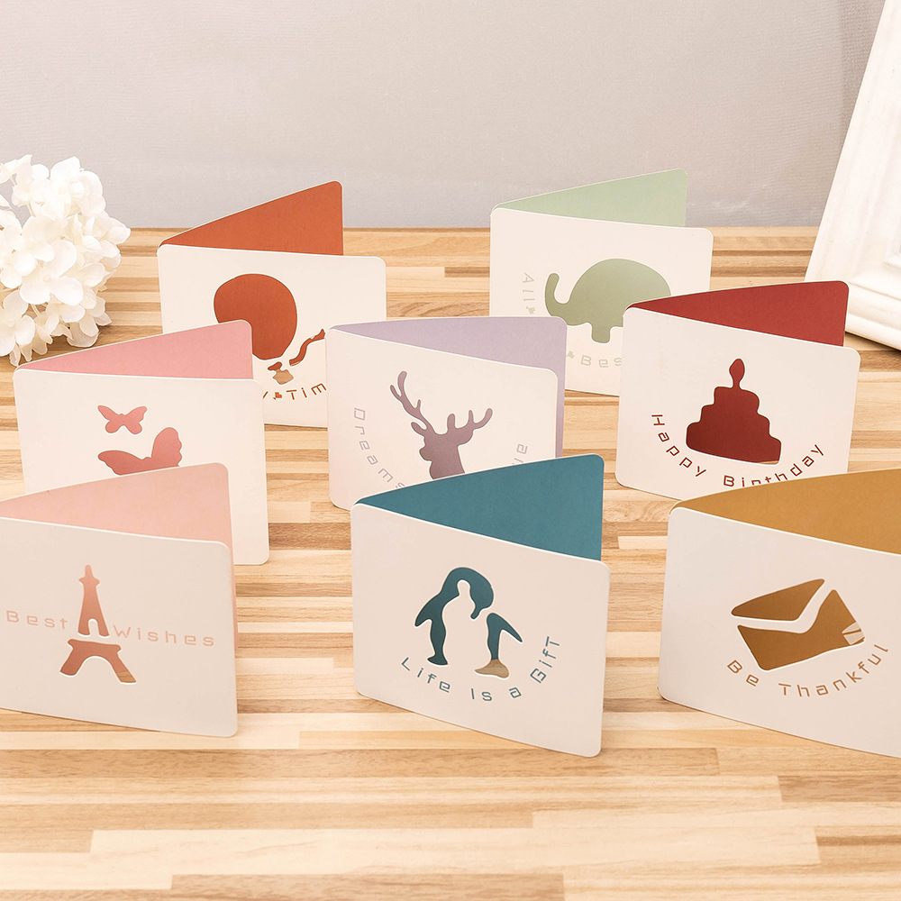 Picture of Cross-border hollow small fresh business simple greeting card birthday gift flower shop after-sales card activity message creative card