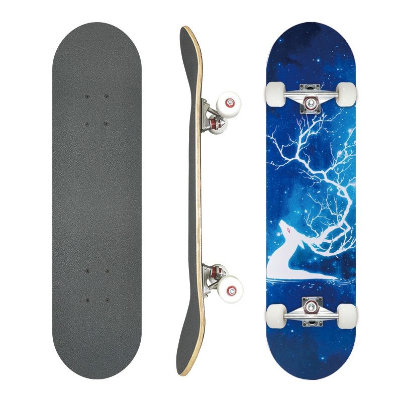Picture of 31 inch skateboard professional adult street maple four-wheel beginner children double rocker concave skateboard