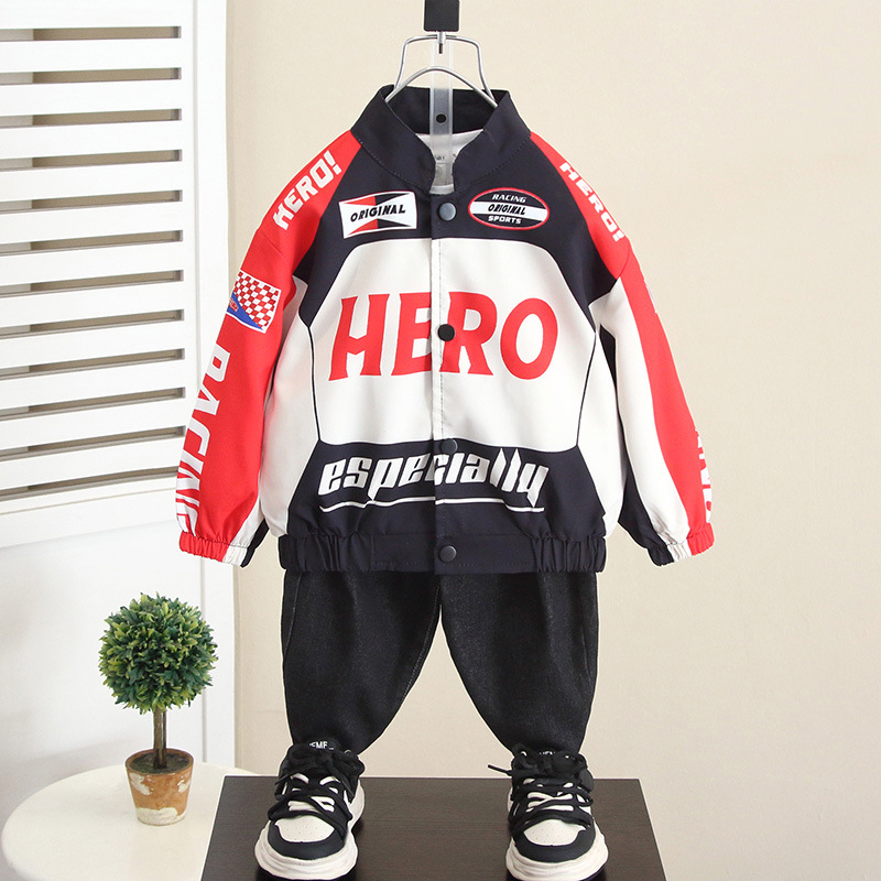 Picture of 5956 Boys' Trendy Motorcycle Jacket 2025 Autumn New Children's Clothing Spring and Autumn Street Style Jacket Top for Babies
