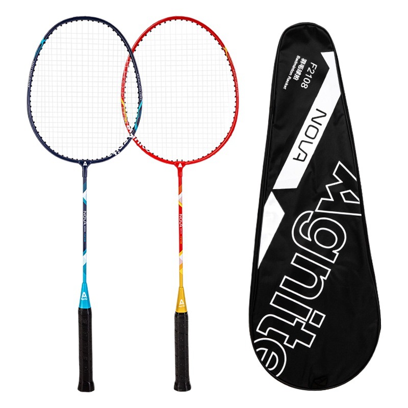 Deli Angnet F2108 Iron Split Badminton Racket Double Bat Adult Durable Racket Badminton Set