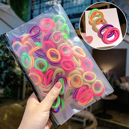 Picture of South Korea small size hair band baby towel ring does not hurt hair rubber band Girl's colorful cute hair tie children's hair accessories