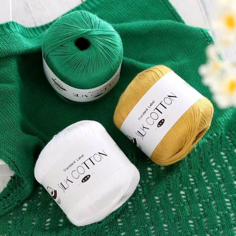 Picture of Silk Cotton Yarn Lace Thread No. 6 Cotton Thread Pure Handmade Knitting Doll DIY Crochet Yarn Ball Hat Clothes