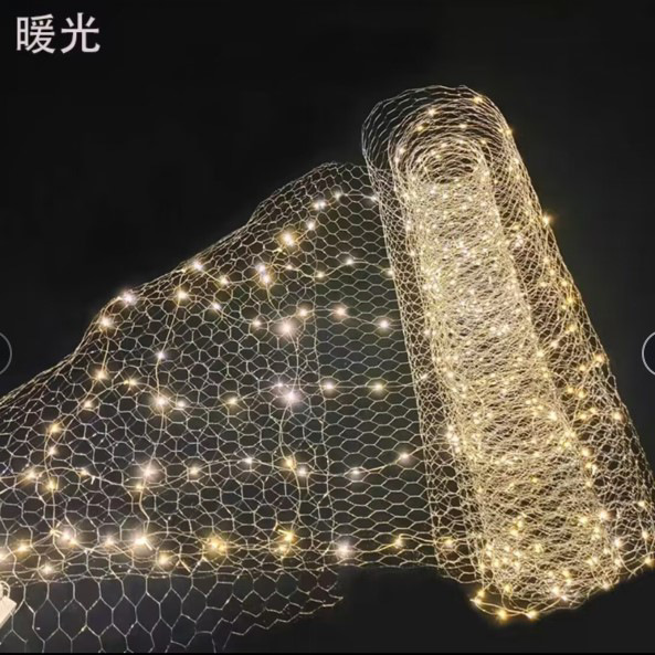 Picture of Led fishing net light star sky top atmosphere light wedding star sky net light layout wire light string all over the sky star decorative lights